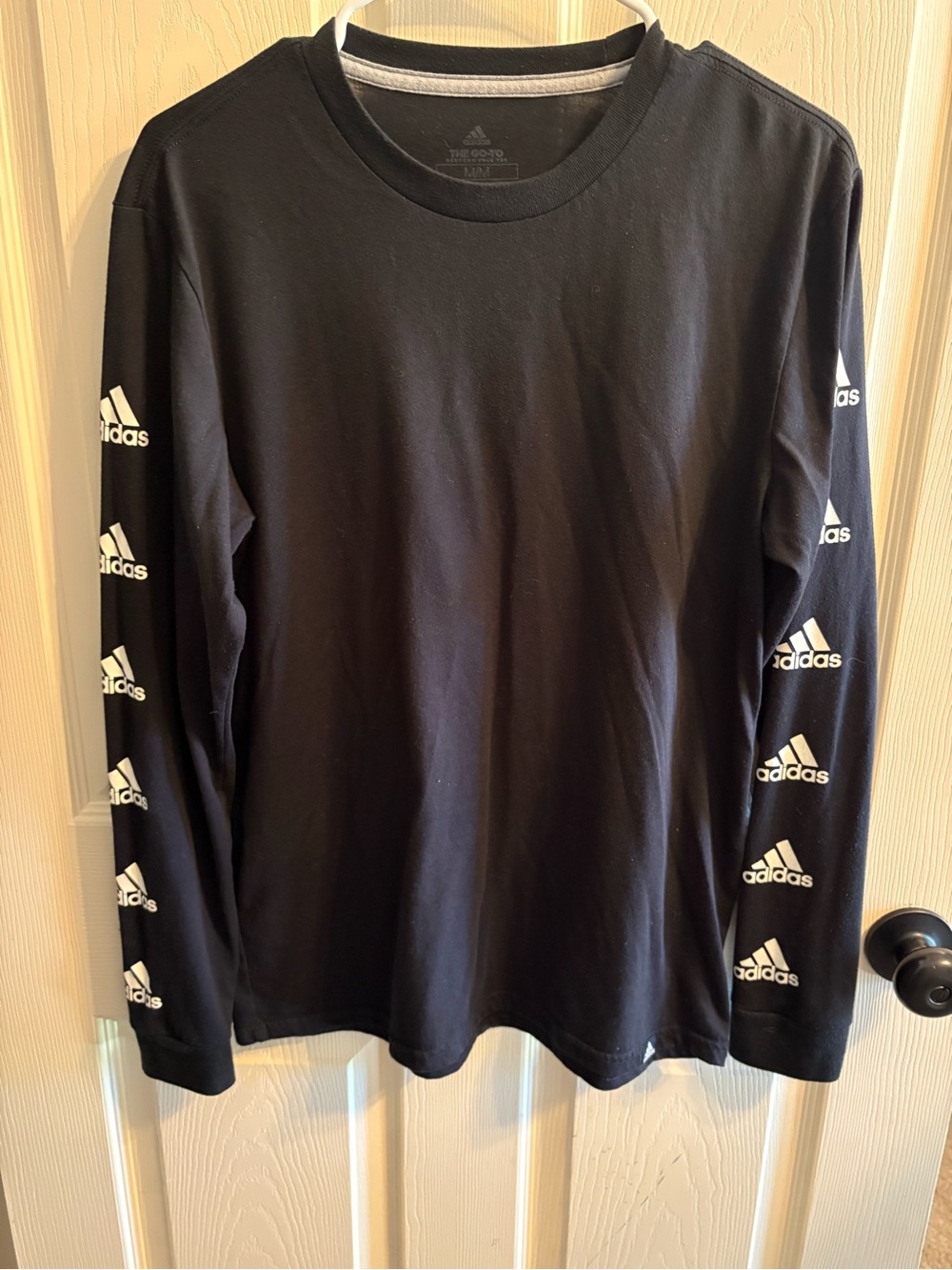 Adidas Unisex Black Long-Sleeve Logo Tee